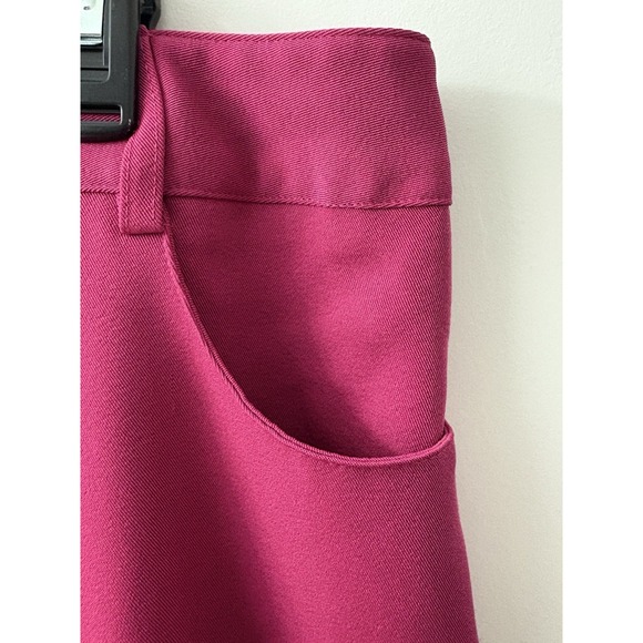 Ashley Stewart Capri Pants Women's 14W Hot Pink Front Pockets Button Stretch - Picture 5 of 8